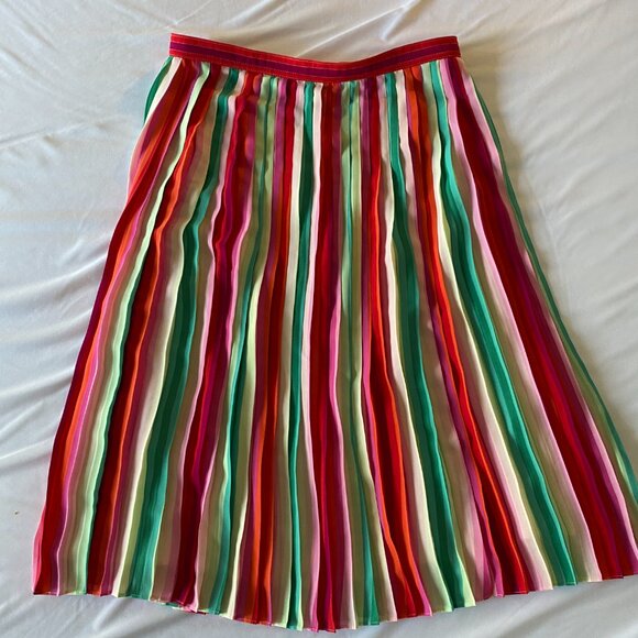 J. Crew Sunburst Skirt pleated midi in watermelon - Picture 2 of 11